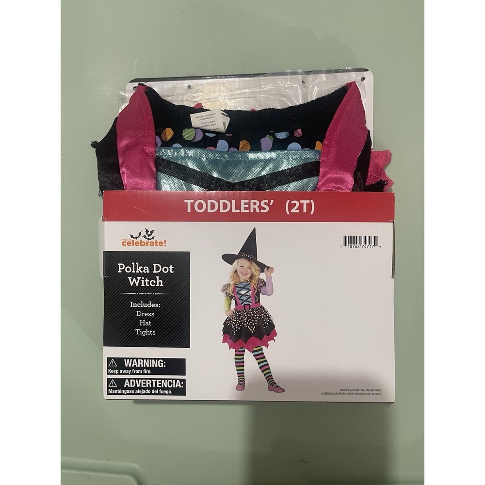 Polka Dot Witch Toddlers Halloween Costume Size 2T Brand New With Tags